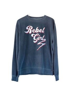 Girl Dangerous Rebel Girl Gray Sweatshirt Size Large